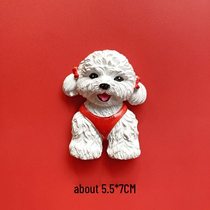 3D Shiba Inu & Pomeranian Dog Fridge Magnet - Teddy Magnetic Pet Decor Sticker