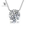 Moissanite Dia 6.5mm 0.5-5CT Woman Pendant Sier Necklace For Women Chains Party Bridal Fine Jewelry 925sterling Silver Necklace