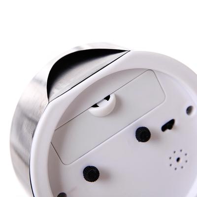 Square Round Small Alarm Clock Snooze Silent Sweeping Wake Up Table Clock Battery Powered Compact