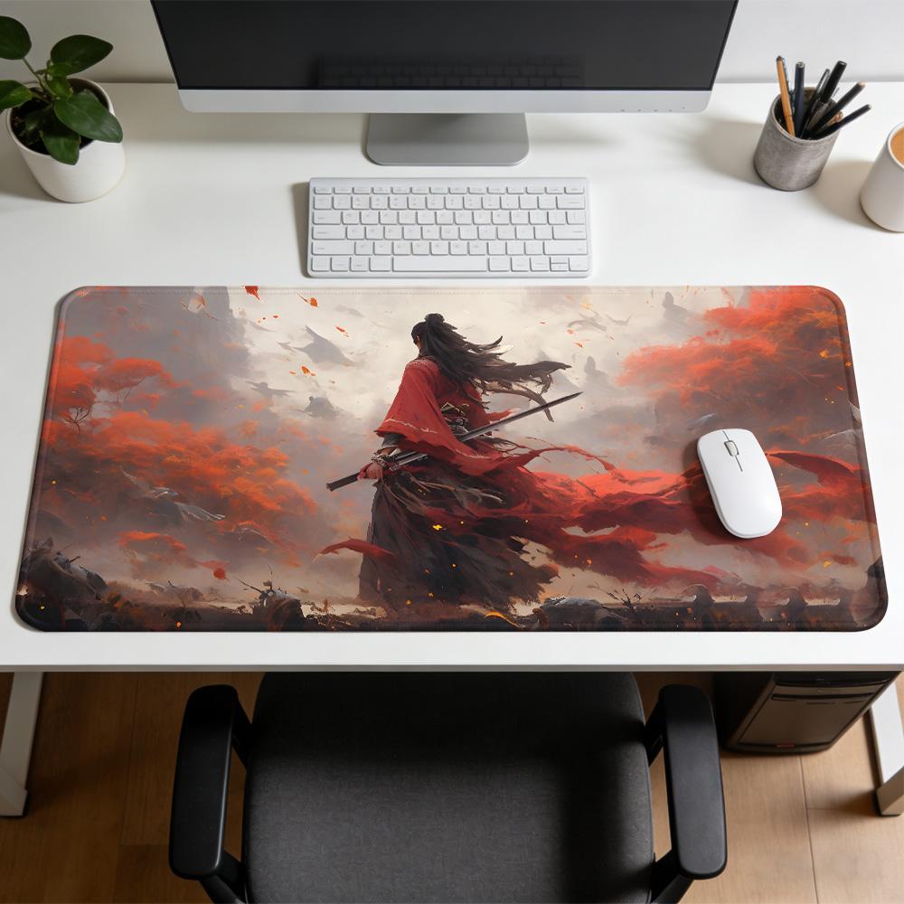 Ancient Style Warrior MousePad Rubber NonSlip Gaming MousePad Mechanical Keyboard Computer DeskMat Office Gaming Accessories