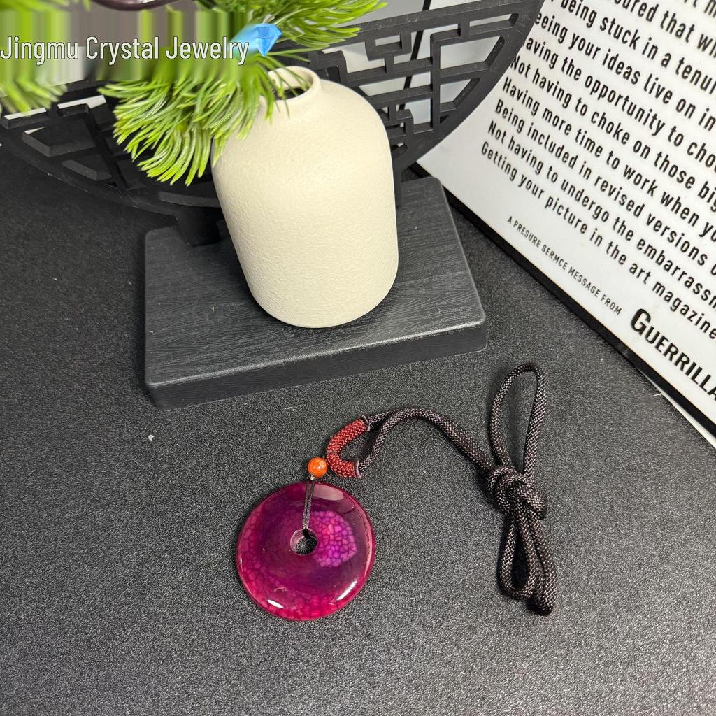 Luxury Dragon Scale Agate Peace Buckle Pendant