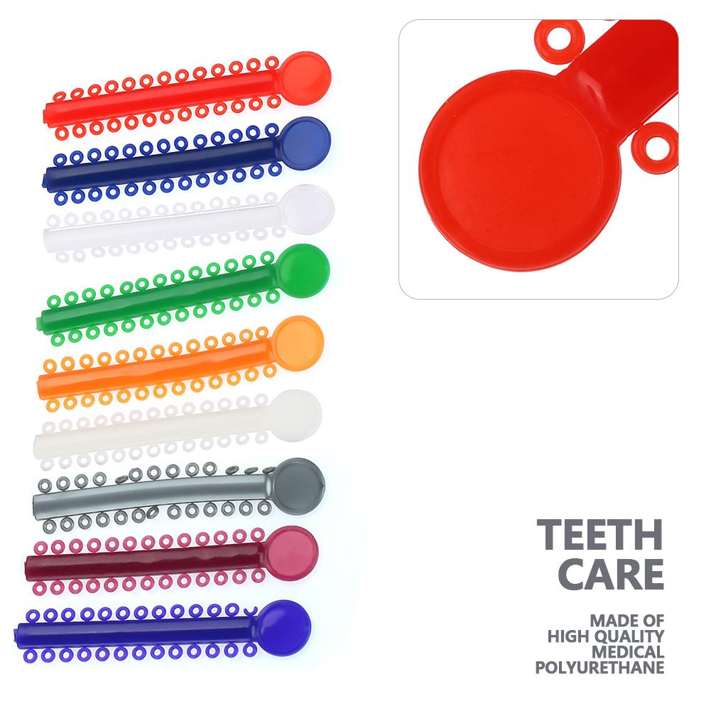 40pcs Multi Color Dental Orthodontic Ligature Rubber Bands Teeth Corrector Elastic Brace