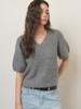 EIGHT DAYS A WEEK Whole Garment Short Sleeve Knit Gray Ad682