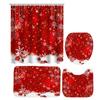 Best-Selling Christmas Digital Print Shower Curtain Waterproof, Includes Plastic C-Shaped Hooks