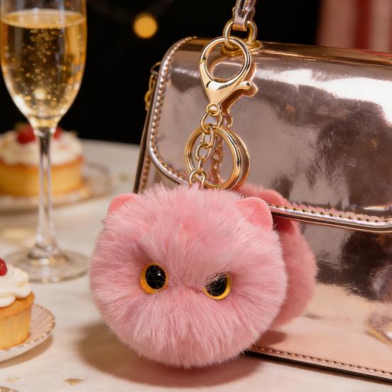 Plüschkatze Schlüsselanhänger Pelzball Puppe Tasche Anhänger Schlüssel Rucksack Geldbörse Zubehör Auto Innenraum Dekoration