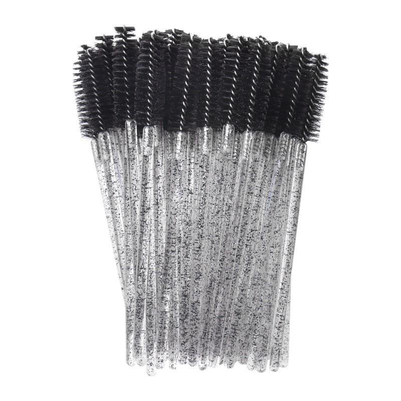 

50 Pieces Disposable Eyelash Brushes with Transparent Handles Suitable for Makeup Application and Eyelash Extension Cleaning Tools One Size