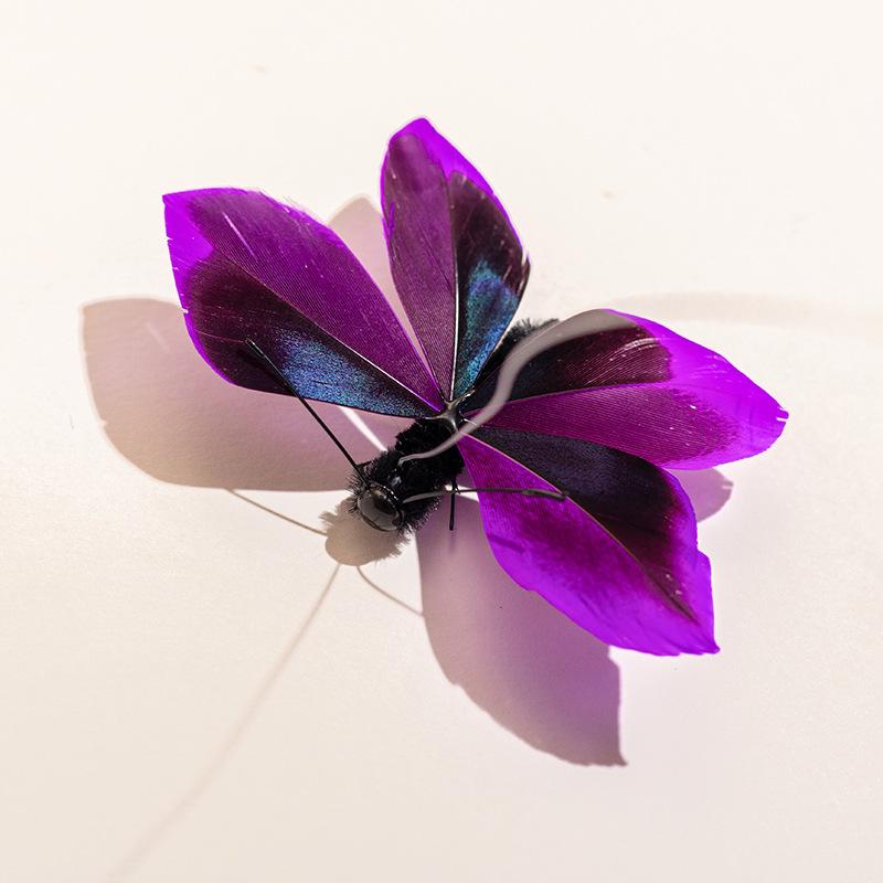 4pcs Artificial Butterfly Feather Cat Teaser Stick Change Heads Cat Pet Toy
