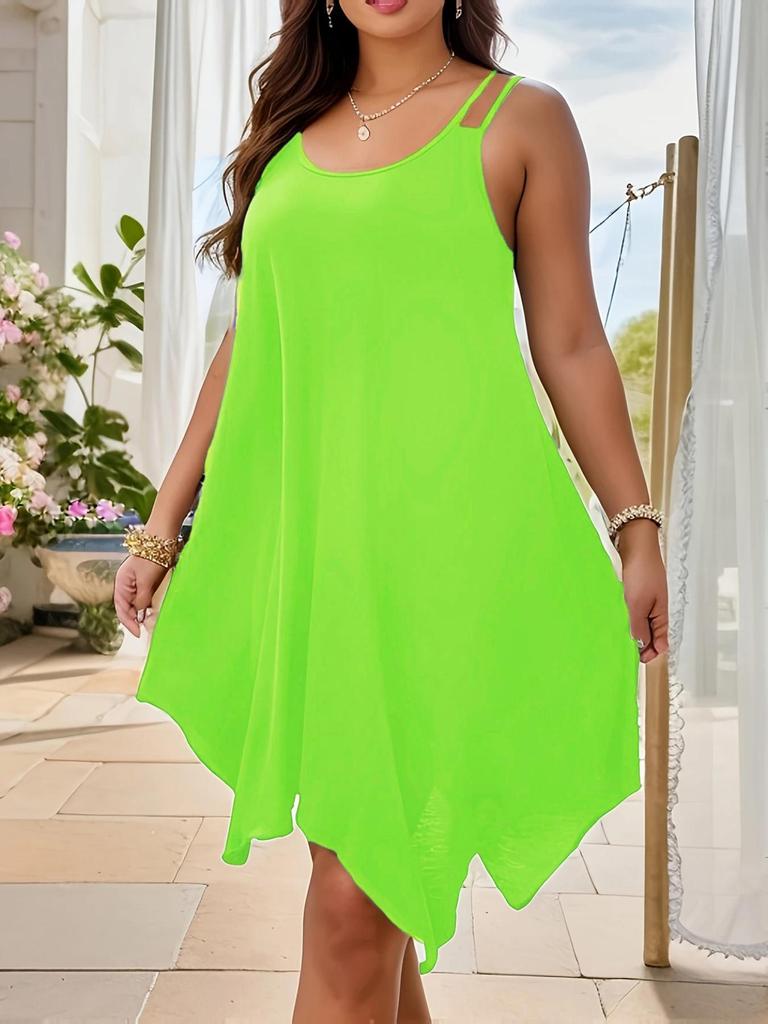 2025 Sommerkleid mit asymmetrischem Saum und Doppelträgern – Europäischer & Amerikanischer Stil