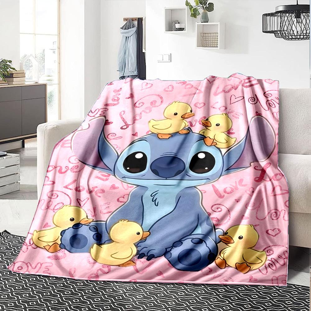 1pc S-Stitch2 Blanket, Gift, for Men and Women, Soft Blanket, Good for Sofa Bed Couch Travel, Lightweight Flannel Blanket