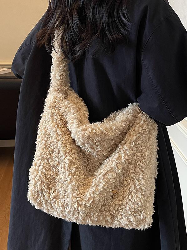 2025 Early Autumn Cute Plush Handbag and Crossbody Shoulder Bag