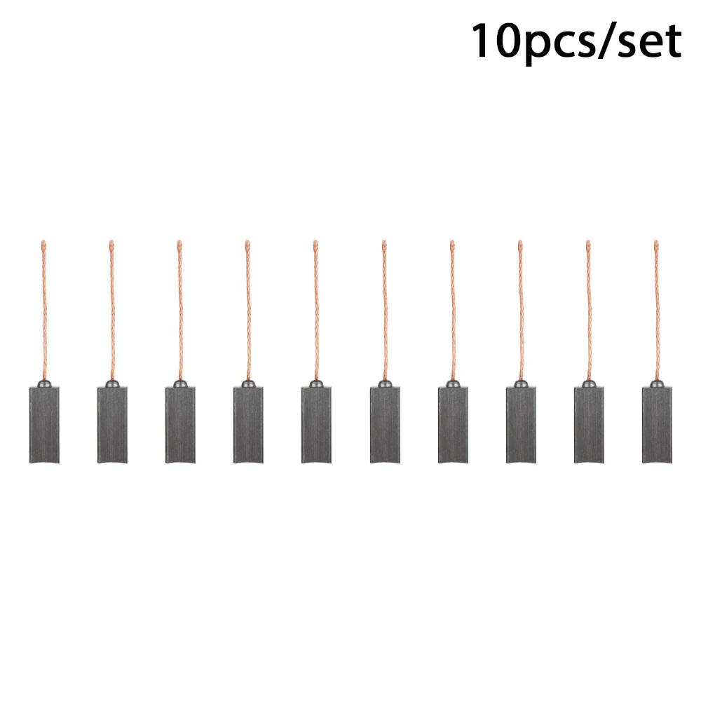 10pcs Carbon Brushes Wire Electric Motor Brush Replacement 4.5 X 6.5 X 20mm Leads Generator Carbon Brush Generic Hand Tools