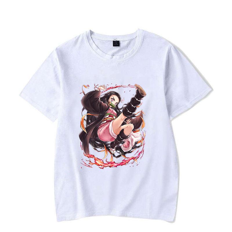 Hot Anime Kamado Nezuko Printing T-shirt Women Unisex Fashion Short Sleeve Street Casual Personality Summer T-shirt