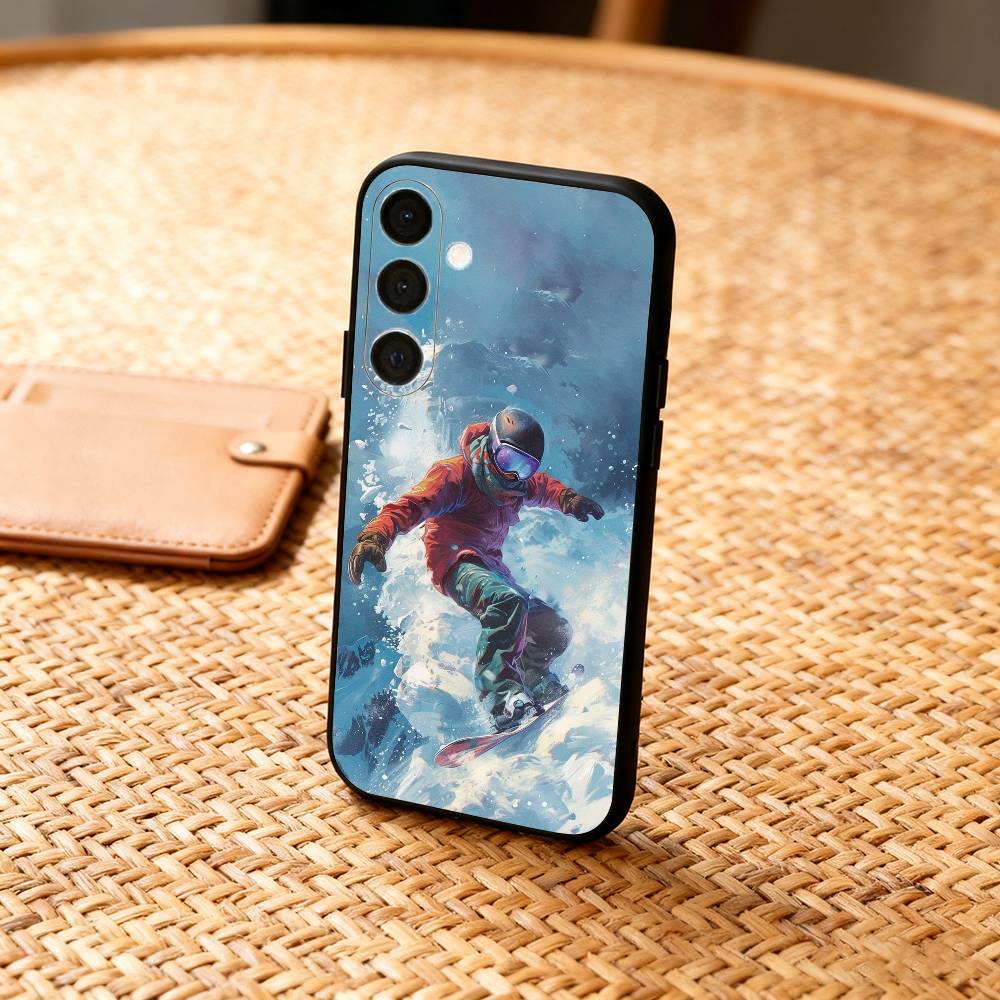 S-Snow Snowboard Ski  Phone Case For Samsung  A73,72,71,53,52,51,22,91,80, Soft Black Cover