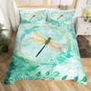 Boho Dragonfly King Queen Duvet Cover Cute Flower Love Heart Bedding Set Watercolor Floral Rustic Style Polyester Quilt Cover