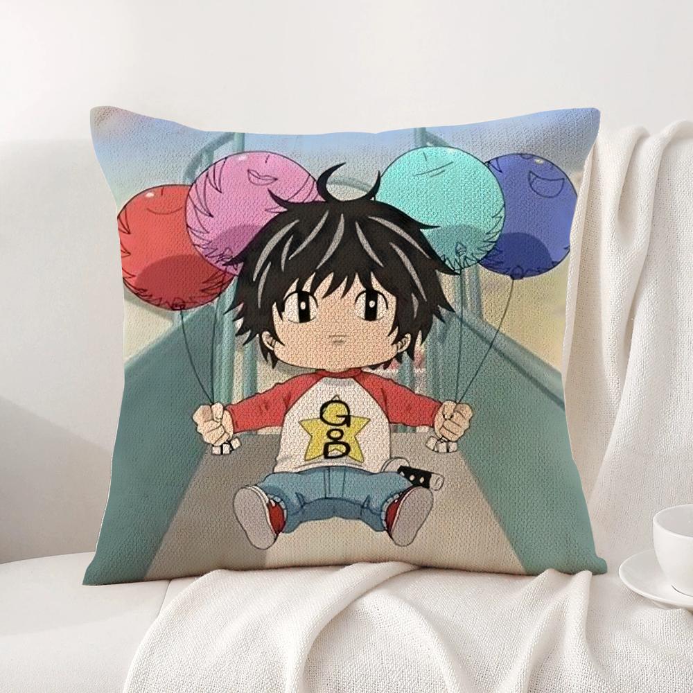 K-Kotaro Lives Alone Cushion Cover Summer Coolness Linen Fabric Double-Sided Printing Pillow Case Sofa Home Decor Gift