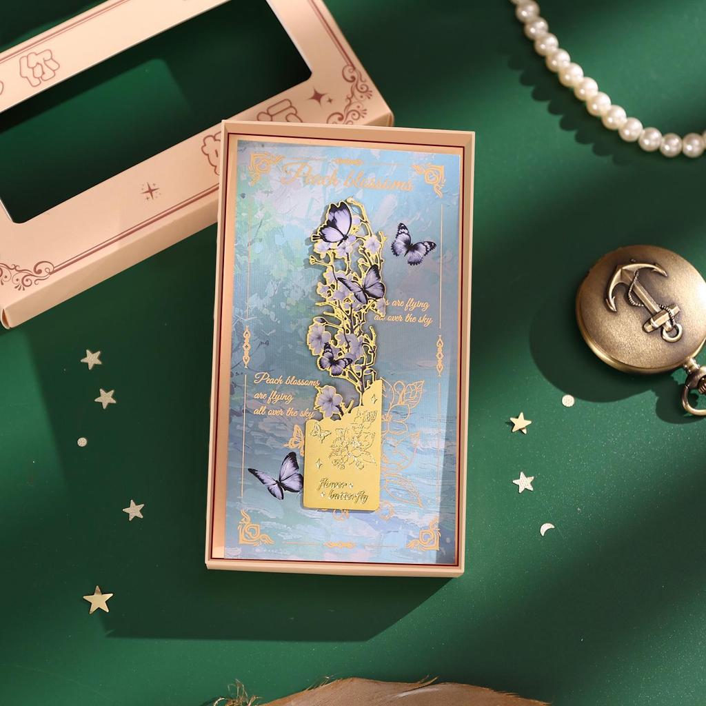 Elegant Chinese Butterfly Metal Bookmark - Exquisite Palace Museum Souvenir