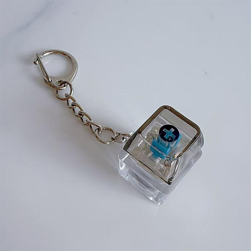 1Keys Color Clear LED Mechanical Keyboard Keychain Toy Stress Relief DIY Button Finger Keyboard Caps Toy Key Switch Shaft Tester