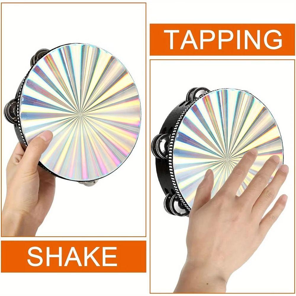 1Pcs Wooden Hand Drum 6/8/10 inch Handbell New Radiant Tambourine Musical Percussion Instrument