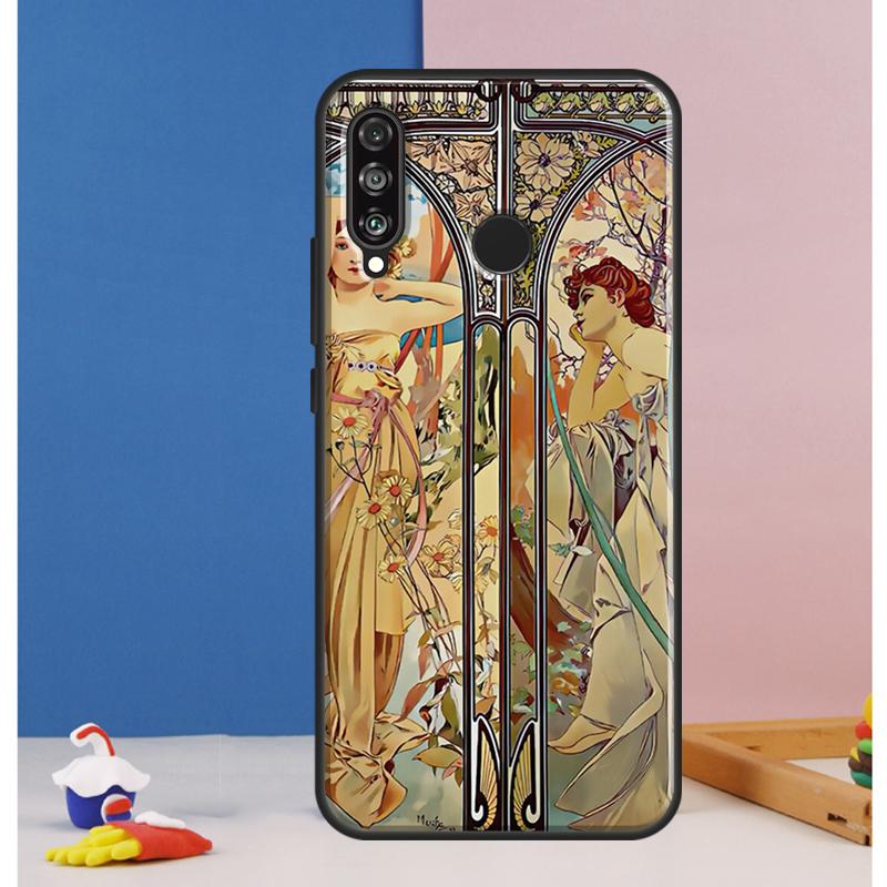 

Alphonse Mucha Art Case For Huawei Nova 12s 7i 8i 11i 12i 9 10 SE Y73 Y90 Y70 Y72 Y61 Y91 P30 P40 Lite P60 Pro Huawei Nova 11