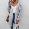 Vintage Solid Color Loose Knitwear V-Neck Long Sleeve Cardigan Sweater Top for Autumn Winter