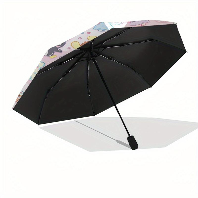 Hello Kitty, Sanrio Automatic Open/Close Umbrella-Cute Umbrella with Cute Design, Portable 3-Fold Compact Umbrella for Men & Women, Hallowee