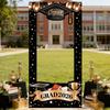 Black Gold Graduation Backdrop 2026 Banners With Star And Balloons Motifs Background For Photo Decorations 60X120CM