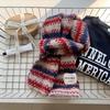 Color Striped Knitted Scarf Women's Autumn and Winter Korean Version of High-end Atmosphere Versatile Thickened Warm Scarf Student