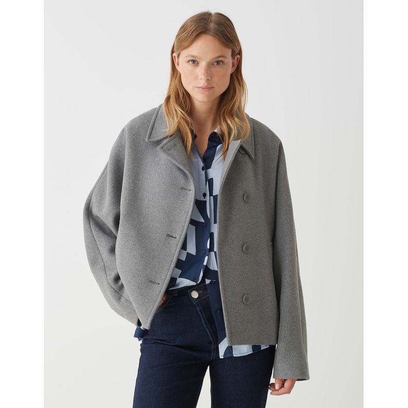 

Fashion Niche Style Durable Old Money Style 20% Wool Short Coat Jacket Outwear Female G Net 139 Euros Grey 42 yards/L