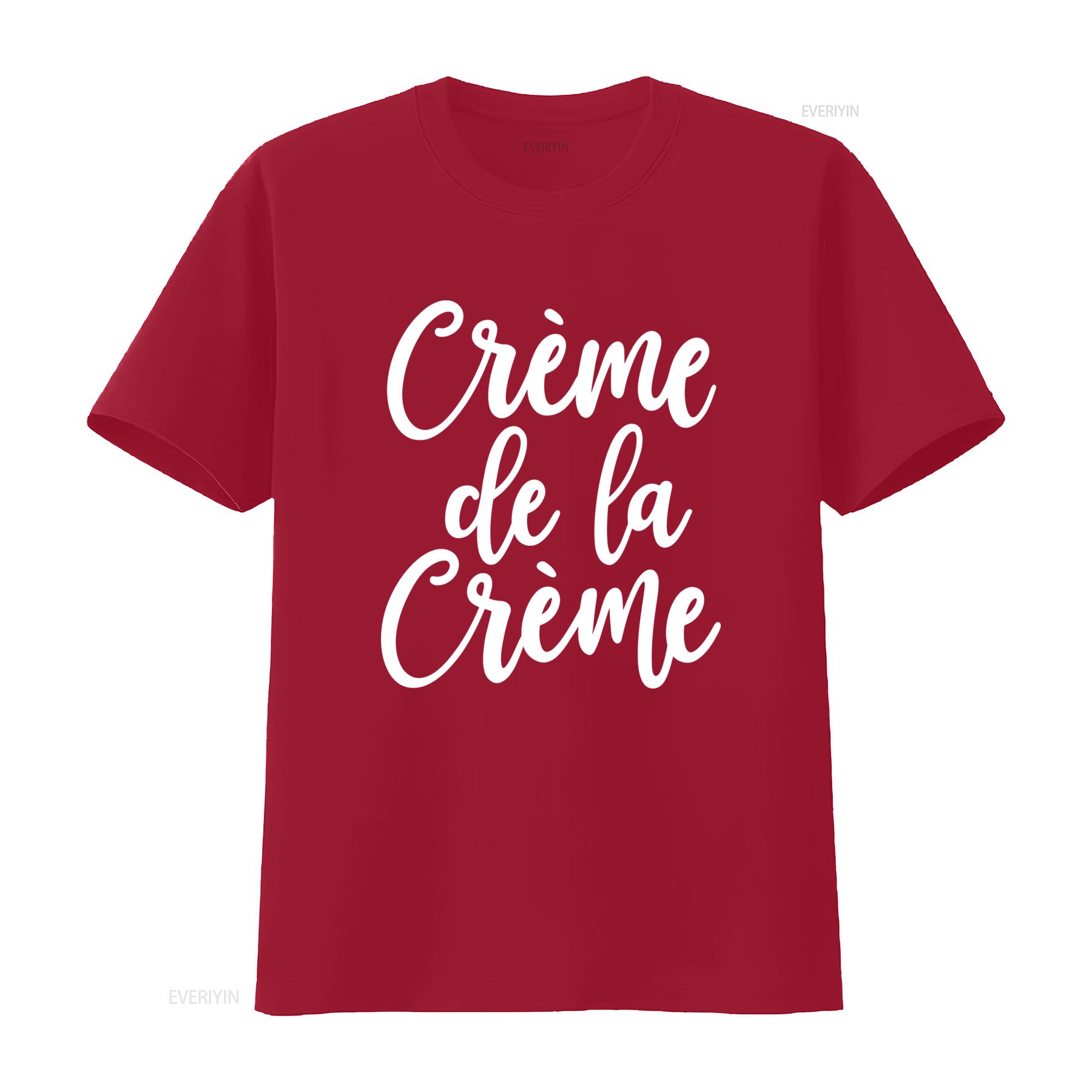 

French T Shirt Creme De La Paris Softstyle vintage Washed streetwear homme Breathable graphic Unisex Stretched Versatile S