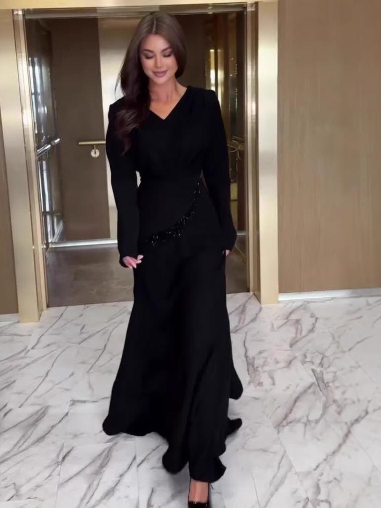 2025 Summer Sexy Elegant Long Sleeve Maxi Dress for Women