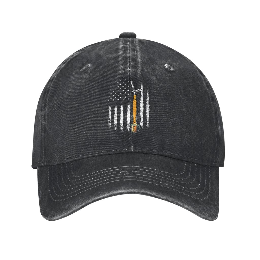 Vintage USA Flag Beer Baseball Cap Unisex Women Distressed Denim Washed Snapback Hat Outdoor Workouts Adjustable Hats Cap