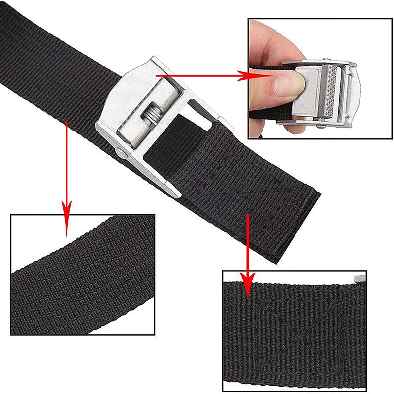 5M Cargo Straps With Buckle Tie-Down Belt For Motorcycle Car Bicycle Metal Tow Rope Strong Ratchet Fixing Belt For Luggage Bag