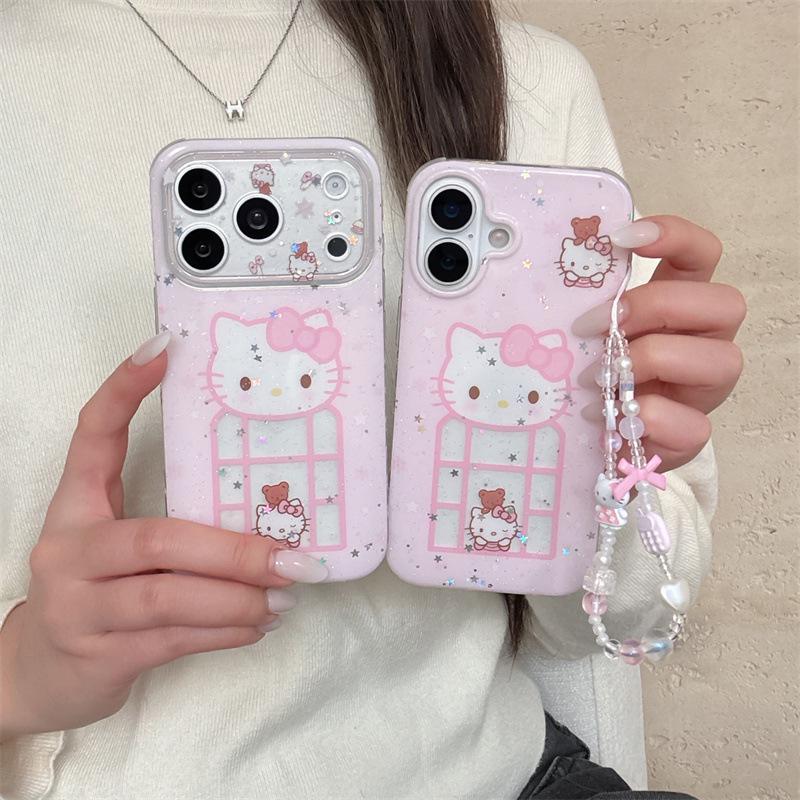 Glitter Kitty Bear iPhone Case for 17 Pro Max/16/15/14