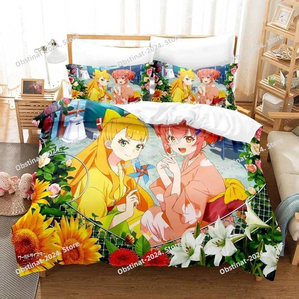3D Print Anime Kawaii Girl World Dai Star Bedding Set Printed Duvet Cover Sheet Pillowcase Soft Quilt Cover Full Queen King Size