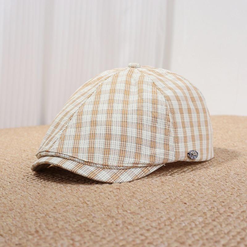 Spring and summer new fashion age-reducing plaid forward hat children's sweet casual versatile beret