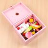 Children's Simulation Play House Cosplay Pink Afternoon Tea Cake Roll Afternoon Tea Group Chicele Wooden Toy
