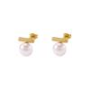 Popular streamer pearl stud earrings women's daily versatile earrings trendy ear jewelry