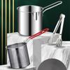 1 Set Fryer Multifunctional Mini Pot Good Heat Conductivity Stainless Steel Oil-saving Home Fryer Cooking Utensils