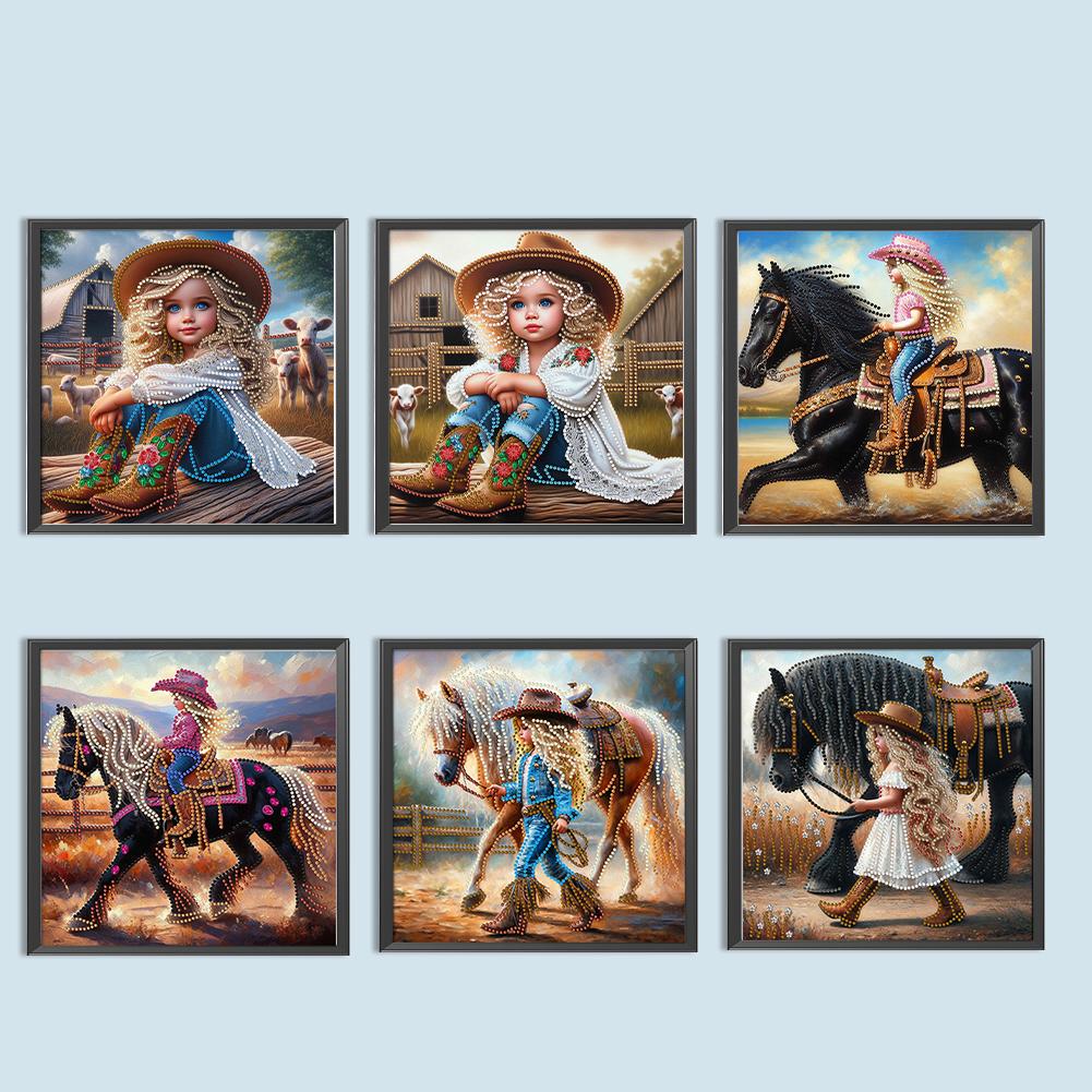 5D DIY Partial Special Shaped Drill Diamond Painting Kit Girl Decoration30x30cm