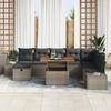 VidaXL Ensemble de Canapé de Jardin de 9 Pièces avec Coussins Gris Rattan Synthétique 3360066