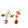 Cute Strawberry and Leaf Phone Lanyard Elegant Strawberry Leaf Designed Phone Strap Unique Phone Chain Charm for Women