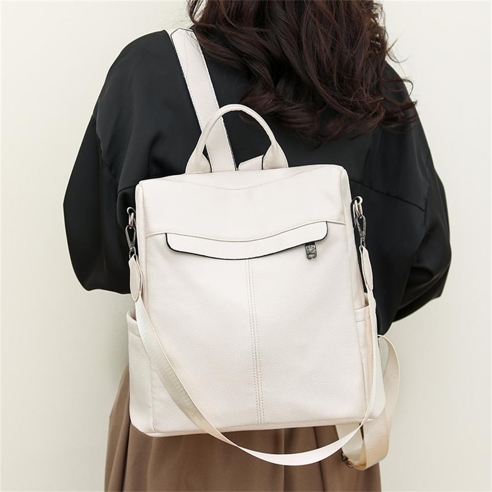 Высококачественный кожаный дизайнерский рюкзак, повседневные школьные сумки большой емкости для девочек-подростков, женский рюкзак, элегантная дорожная сумка белый