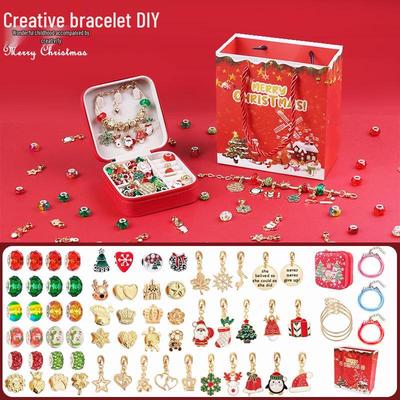 Colorful Kids' DIY Crystal Bead Bracelet Kit - Festive Fun Jewelry Set for Girls