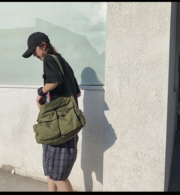 Large Capacity Canvas Crossbody Bag for Women - Versatile Youth Shoulder Bag & College Backpack