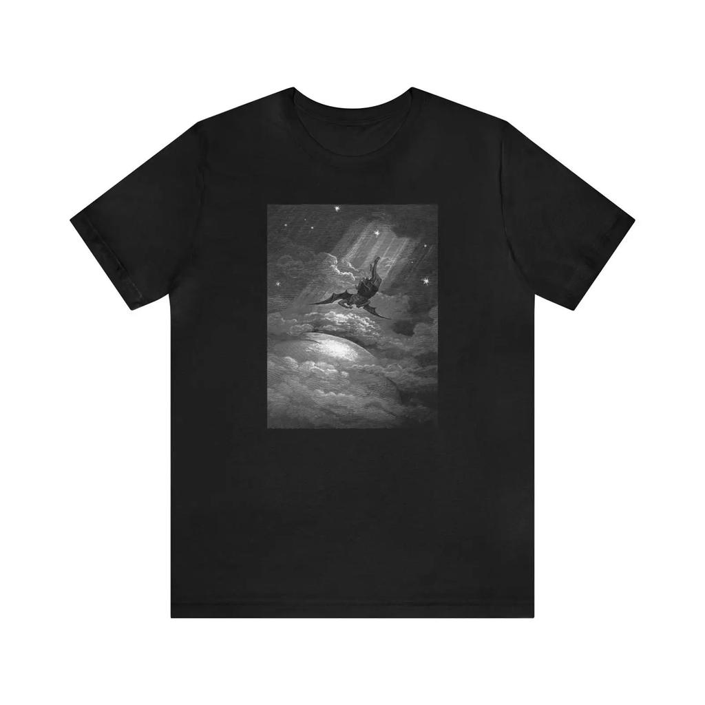 Fallen Angel Lucifers Flight To Earth Paradise Lost Vintage Washed Stretched Unisex Fashion Stylish Graphic