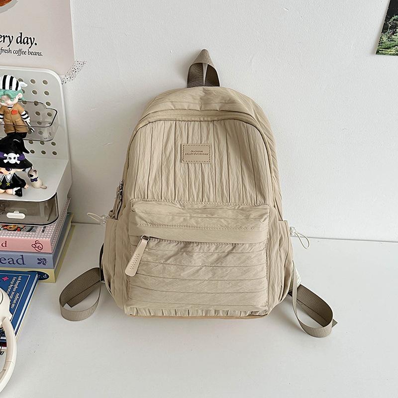 Schoolbag Solid Color Backpack 1011 New Junior High School Girls High School College Students School Bag Women Travel Lightweight Small Backpack