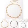 Bohemian Woman Metal Waist Chain With Pearl Embellishments For Summer Fashion Accessory