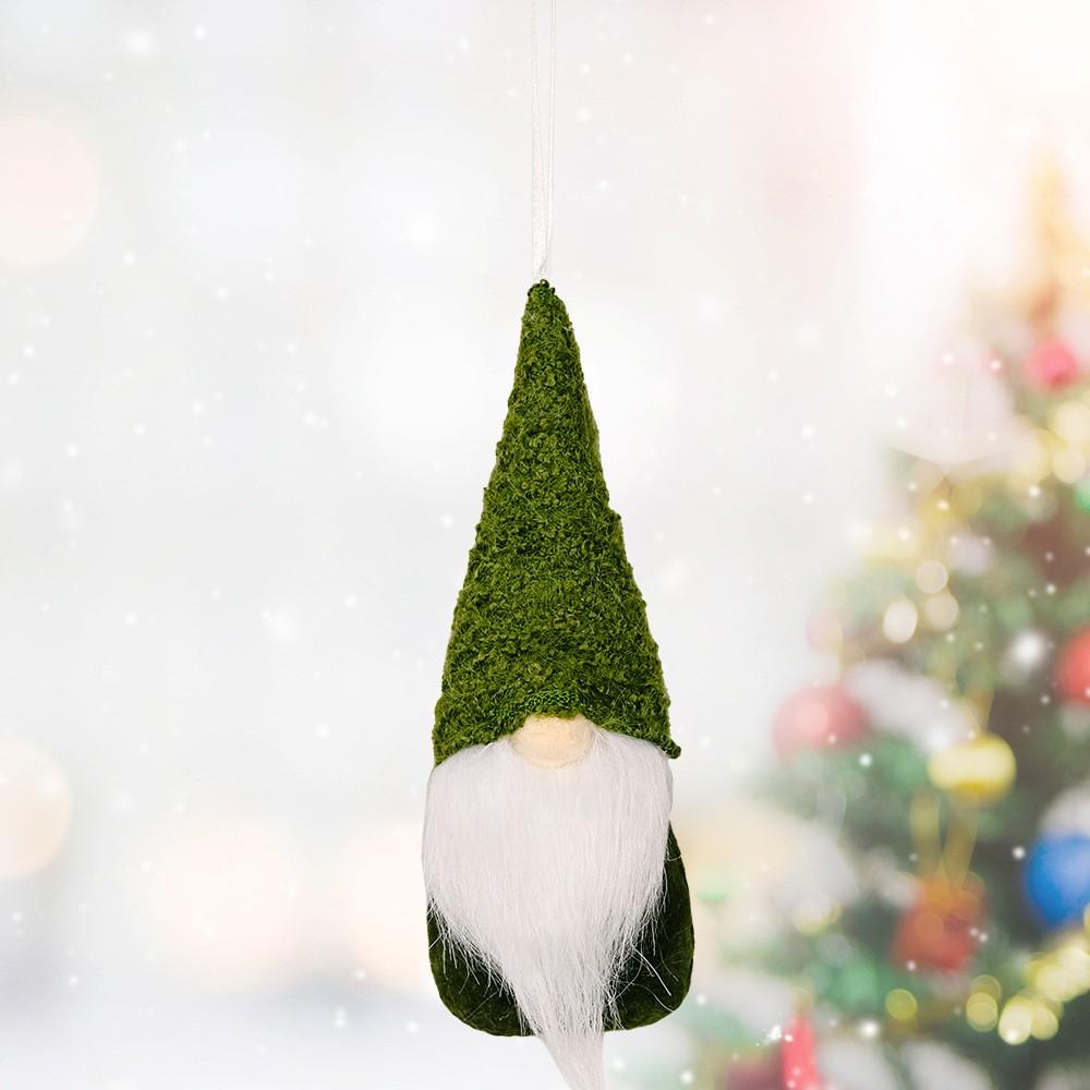Knitted Woolen Christmas Gnome Doll for Elf Doll Xmas Tree Hanging Decoration Made with Fabric and Artificial Wool