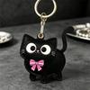 Cat Design Kitty Access Card Cover Leather Material Cat Keychain Creative ID Card Holder  Women