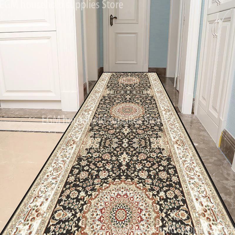 Persian Style Living Room Hall Carpet Long Hallway Corridor Rugs Non-slip Stairs Decor Runner Rug Kitchen Mat Size